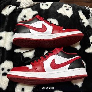 Jordan Men's Red and Black Sneakers